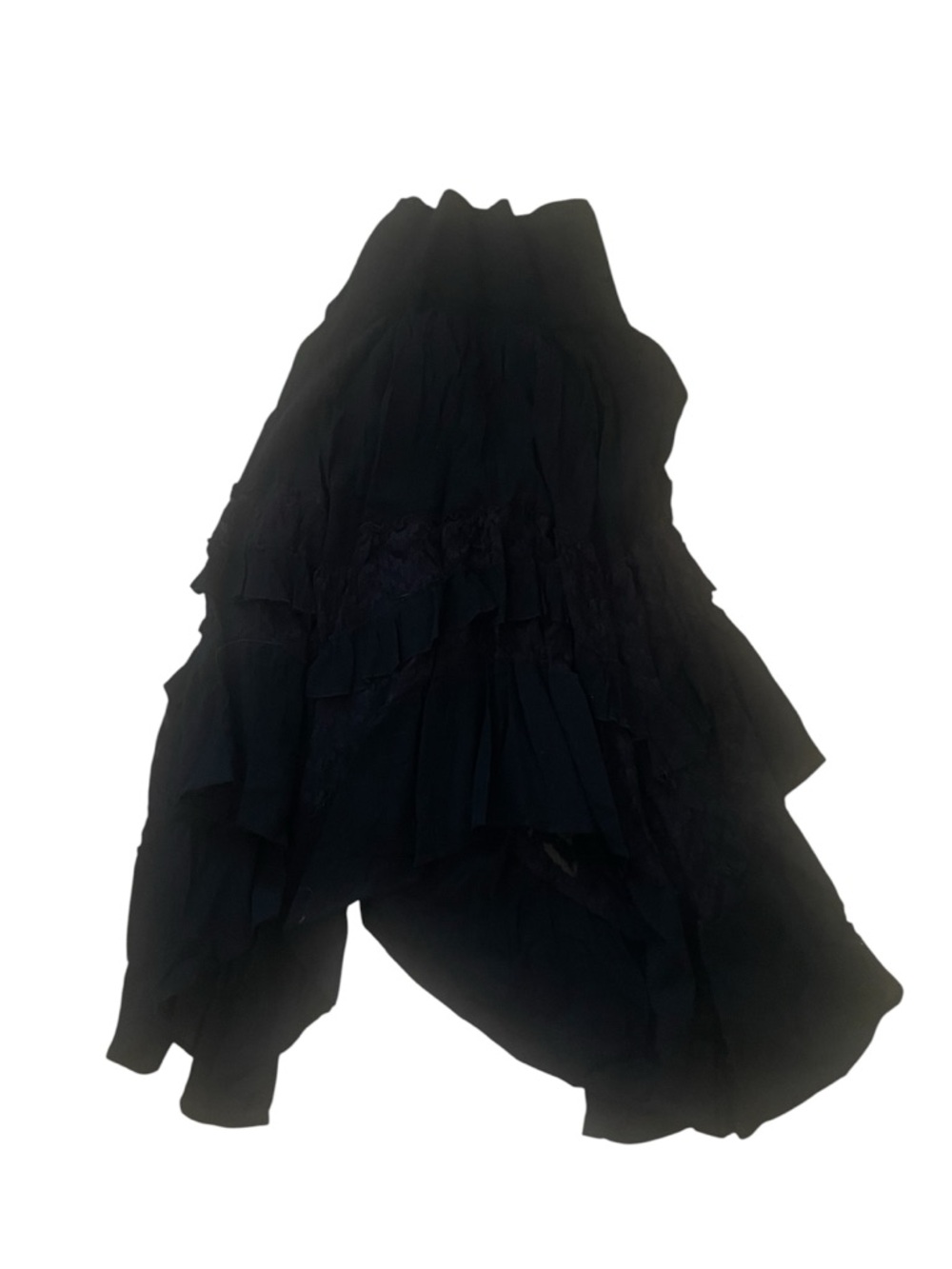 NATURAL LIFE Black High-Low Tiered Ruffle Skirt